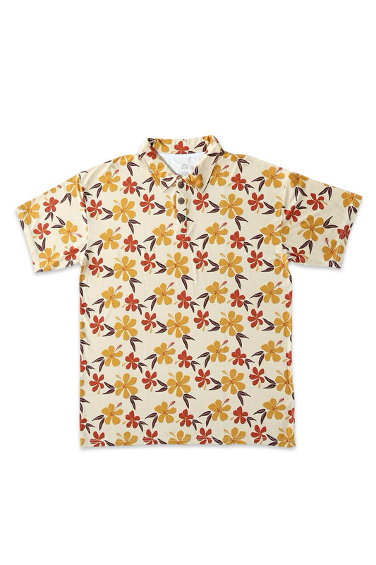 Men's Polo Shirt - Autumn Hibiscus