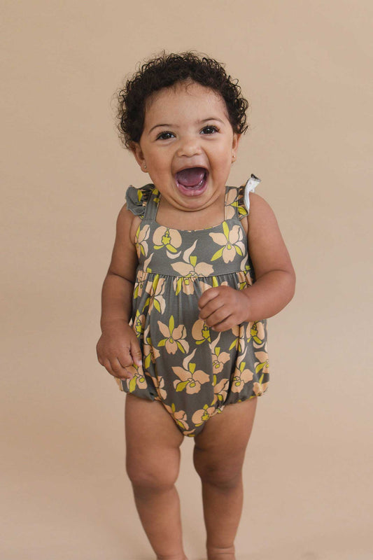 Bubble Romper - Island Orchid