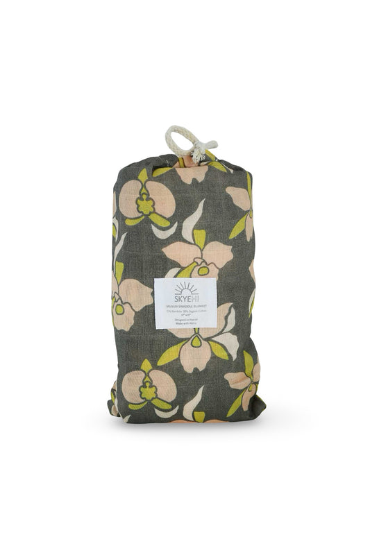 Muslin Swaddle Blanket - Island Orchid