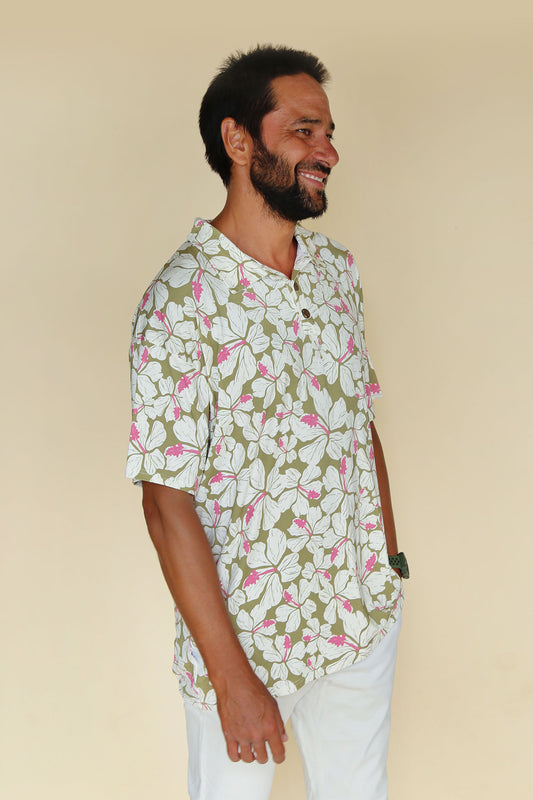 Men's Polo Shirt - Hiblisscus