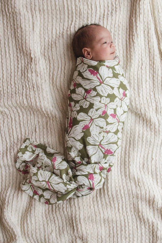 Muslin Swaddle Blanket - Hiblisscus