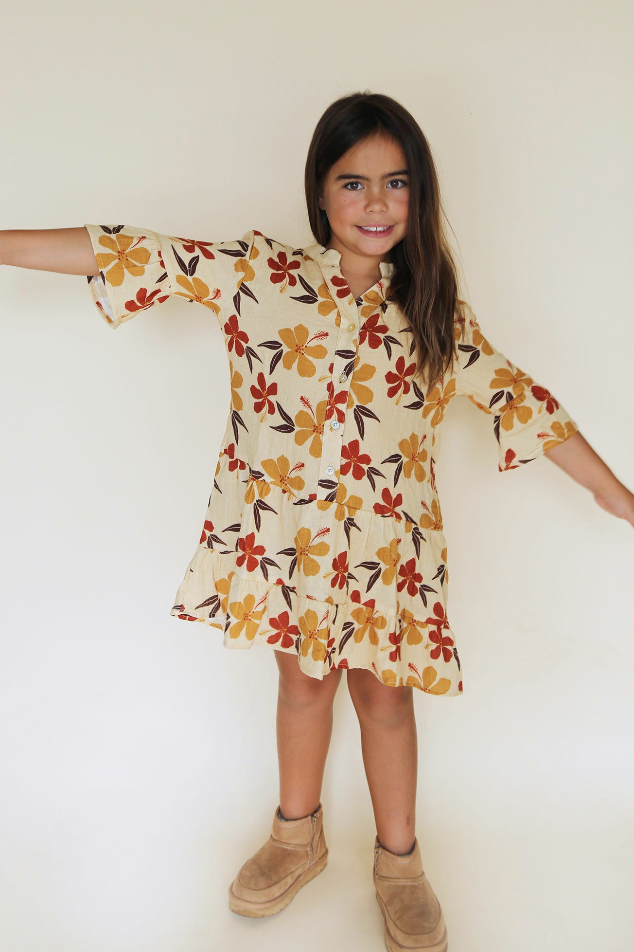 Isla Mini Dress - Autumn Hibiscus