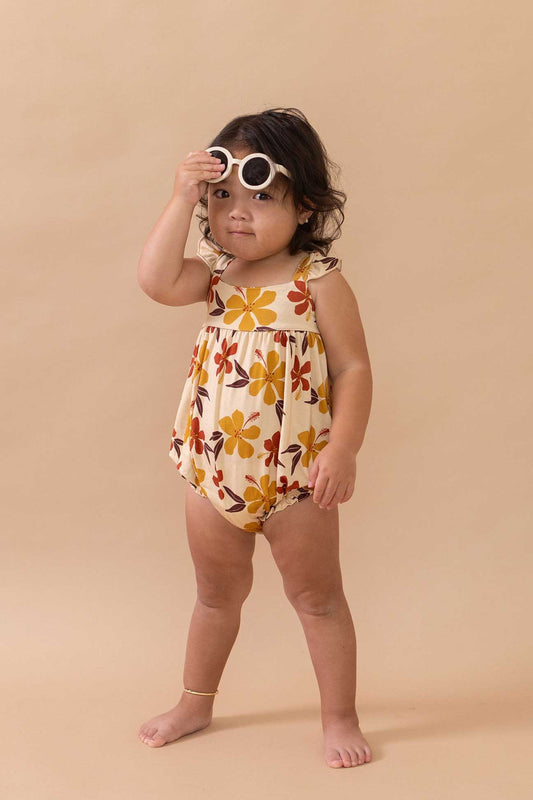 Bubble Romper - Autumn Hibiscus