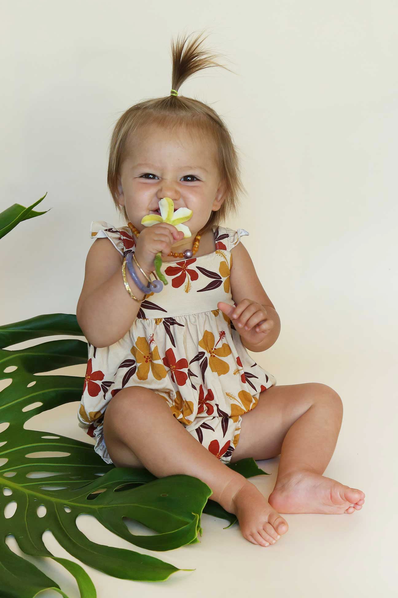 Bubble Romper - Autumn Hibiscus