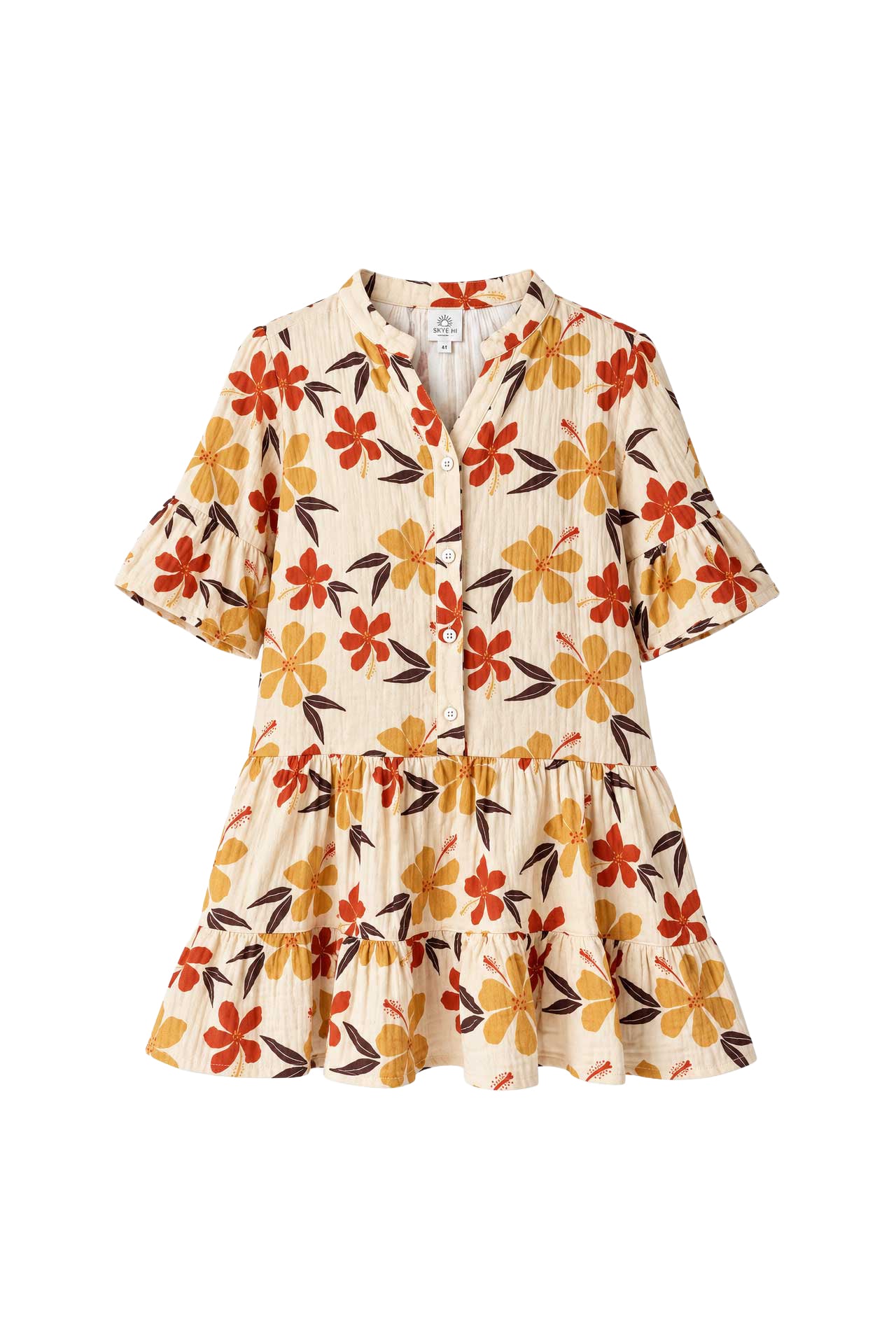 Isla Mini Dress - Autumn Hibiscus