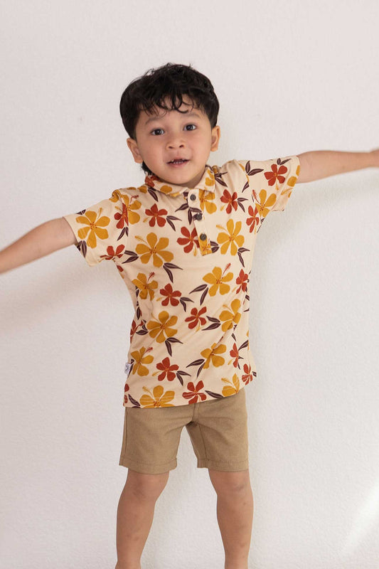 Polo Shirt - Autumn Hibiscus