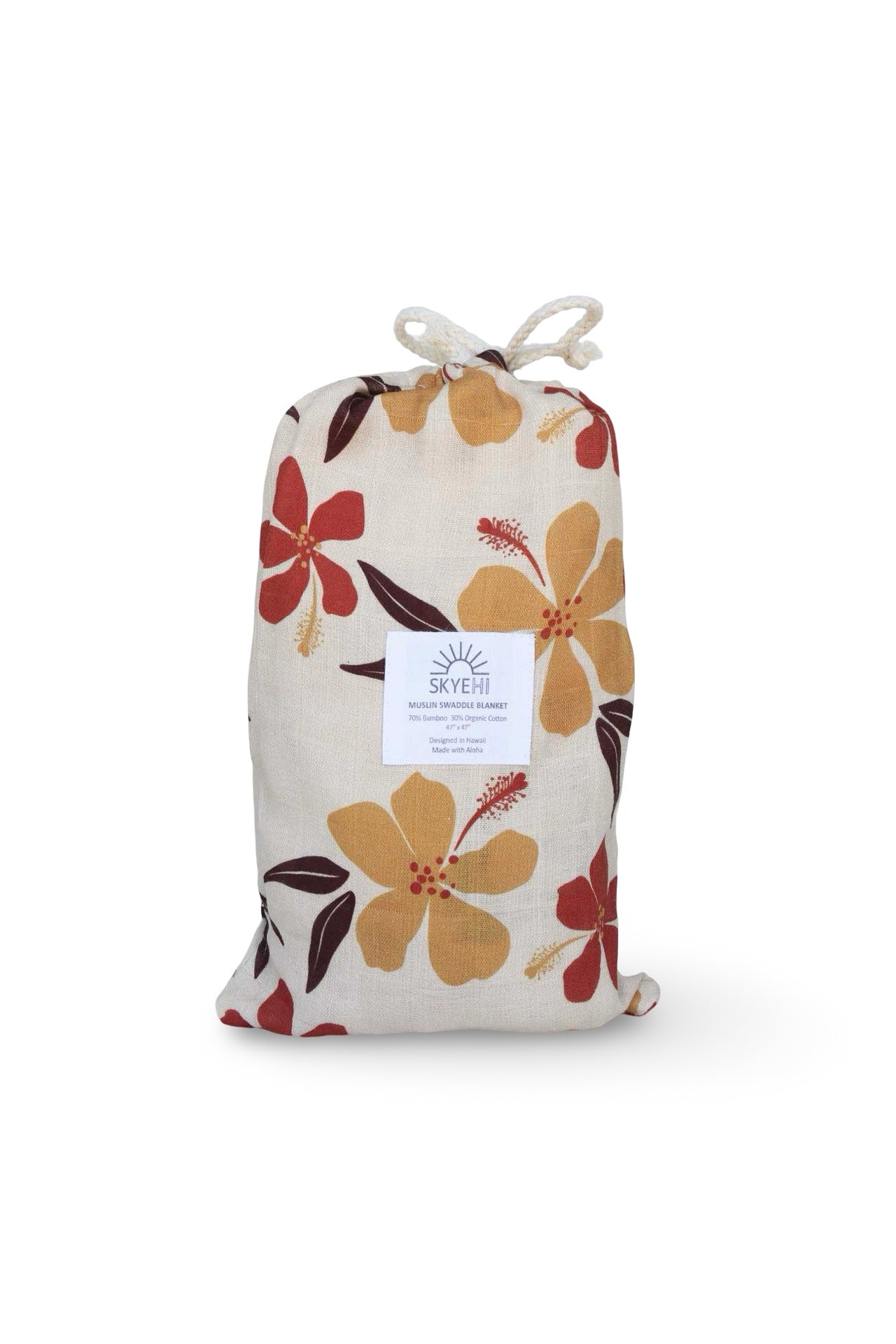 Muslin Swaddle Blanket - Autumn Hibiscus