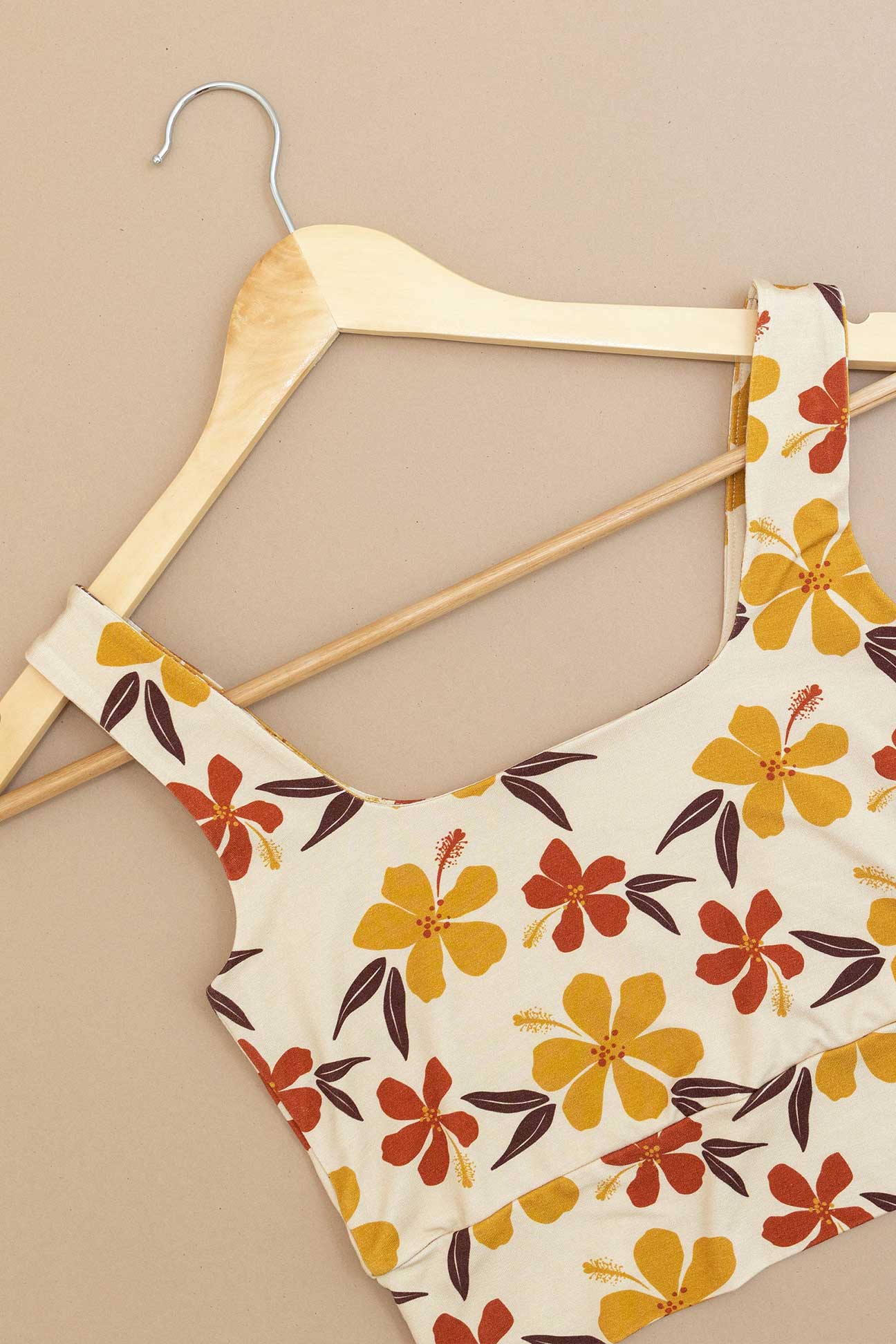 Women's Crop Tank - Autumn Hibiscus