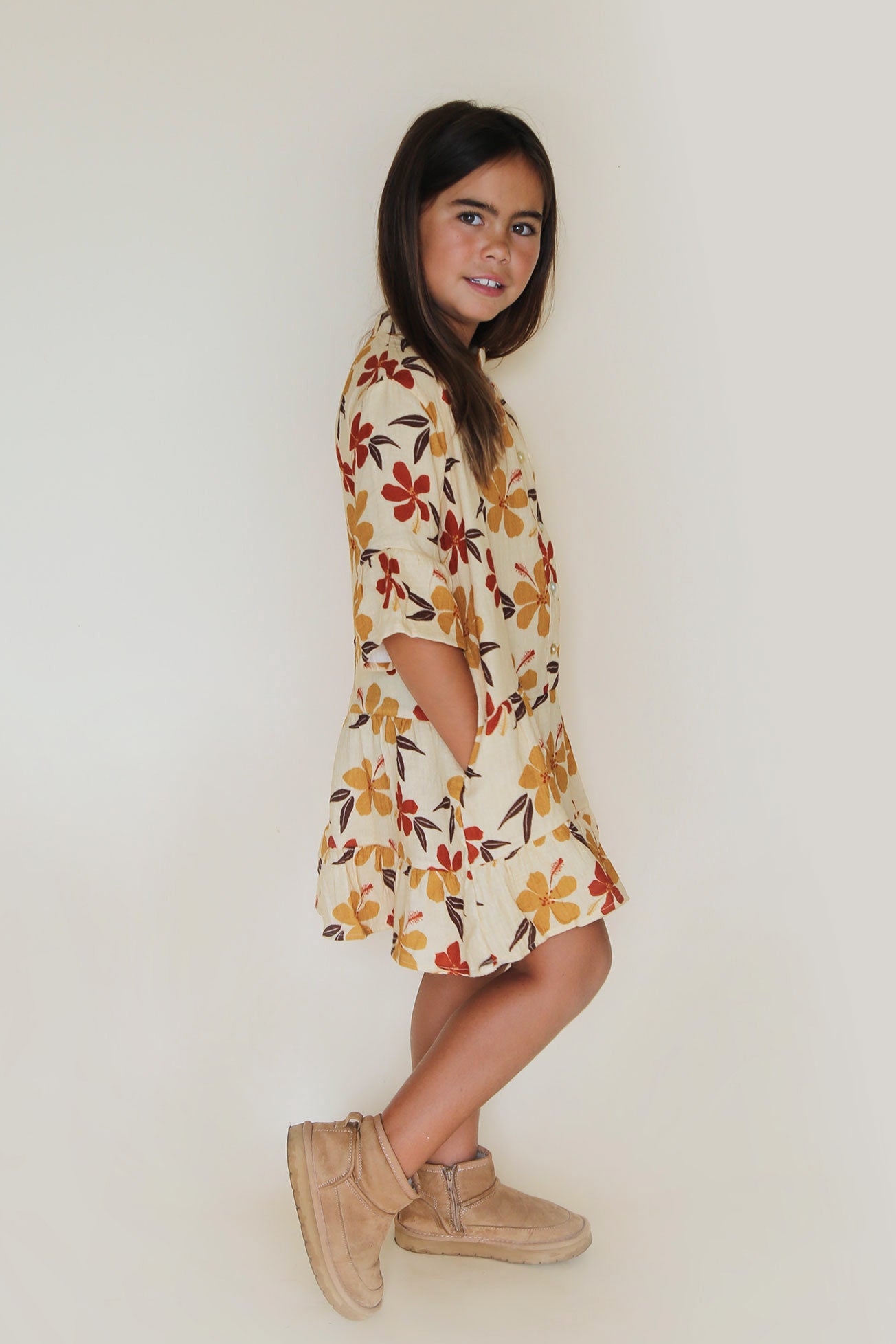 Isla Mini Dress - Autumn Hibiscus