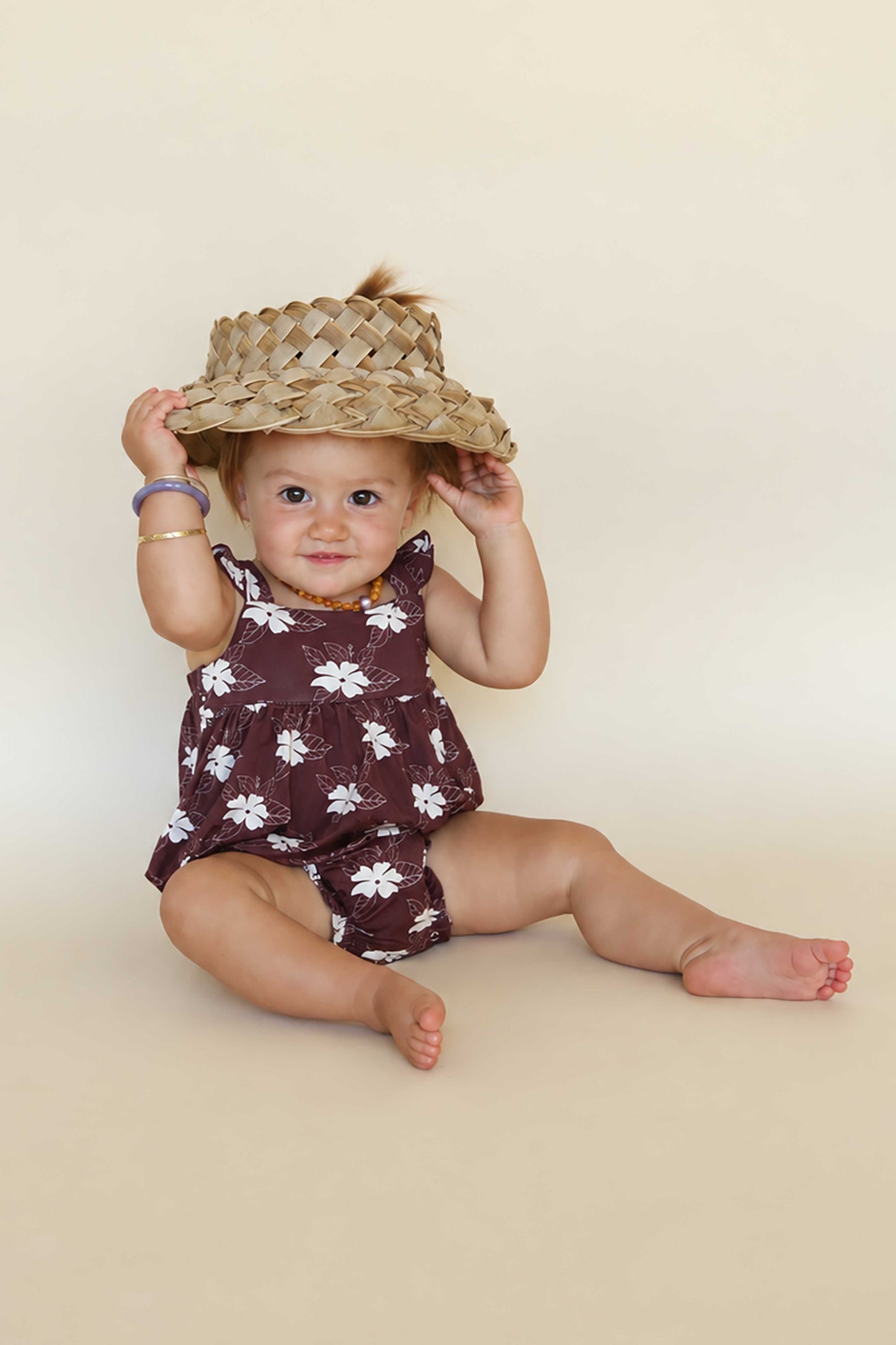 Bubble Romper - Mocha Bloom