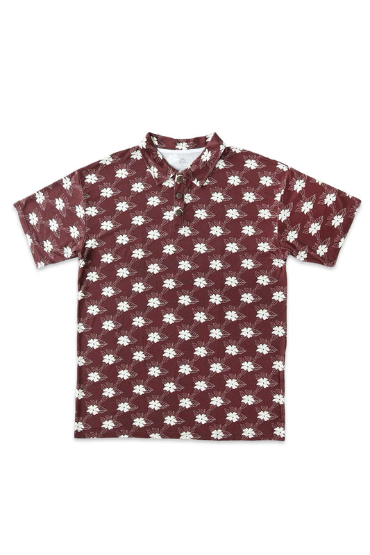 Men's Polo Shirt - Mocha Bloom