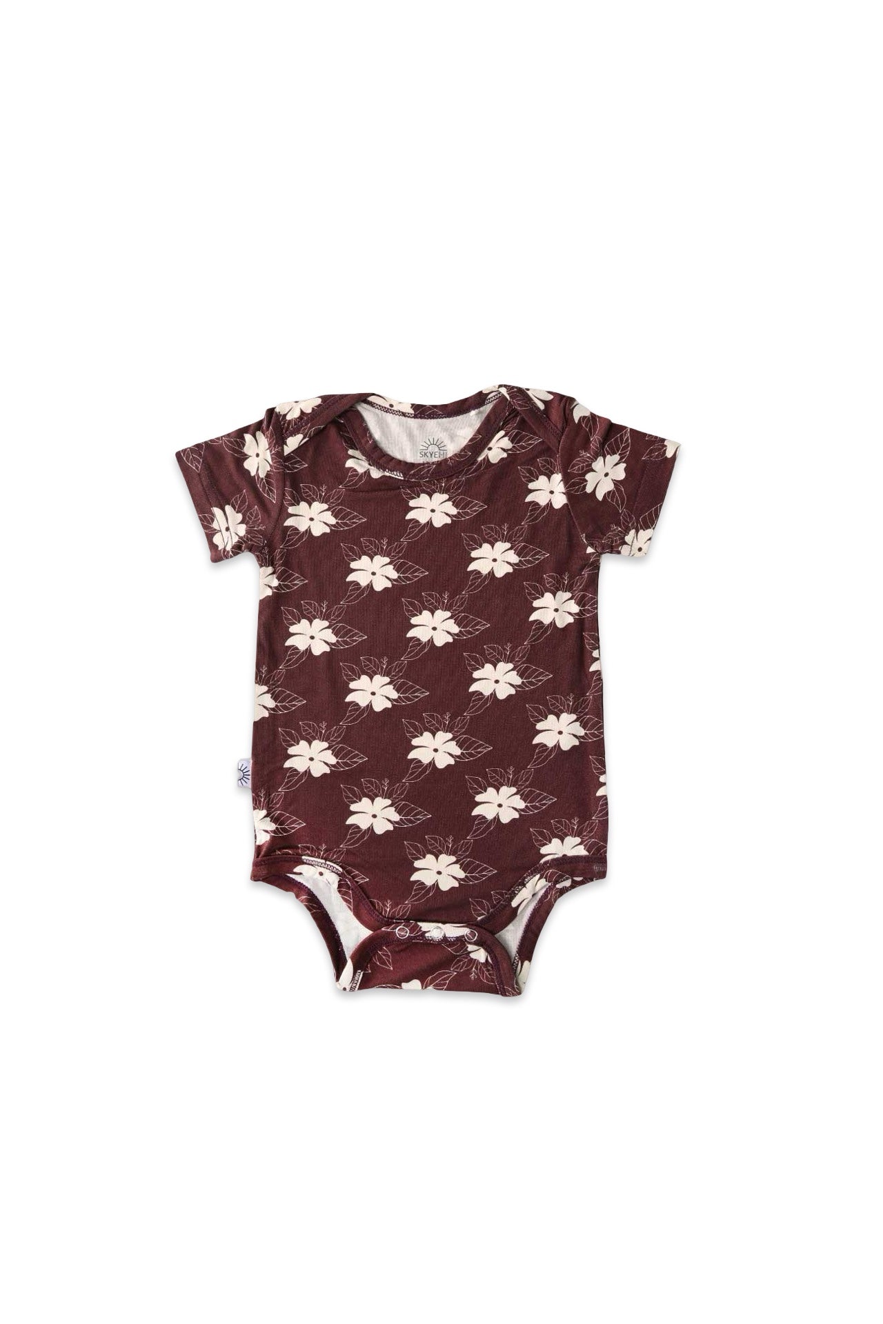 Short Sleeve Onesie - Mocha Bloom