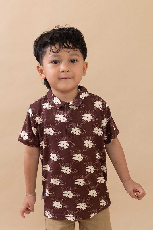 Polo Shirt - Mocha Bloom