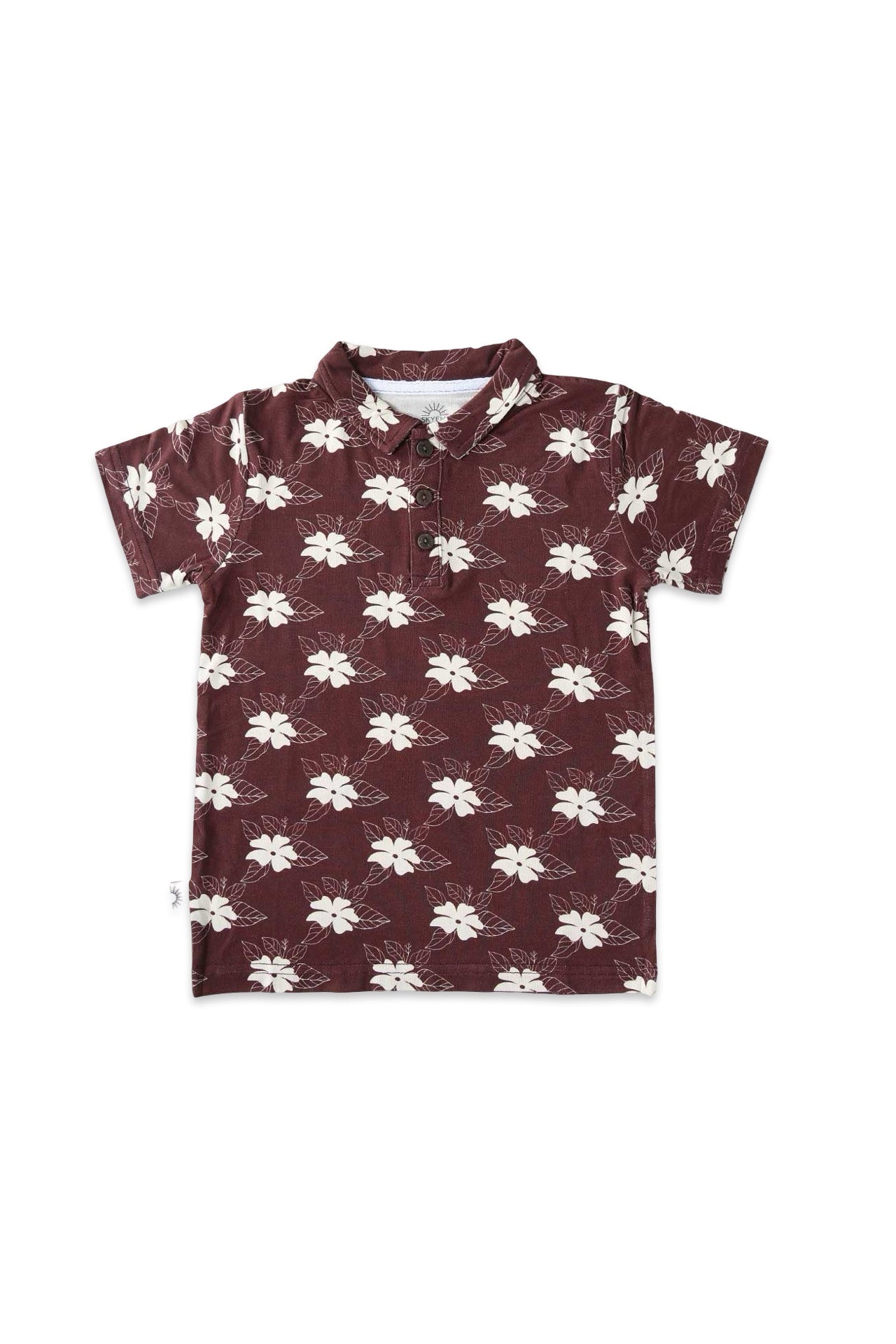 Polo Shirt - Mocha Bloom