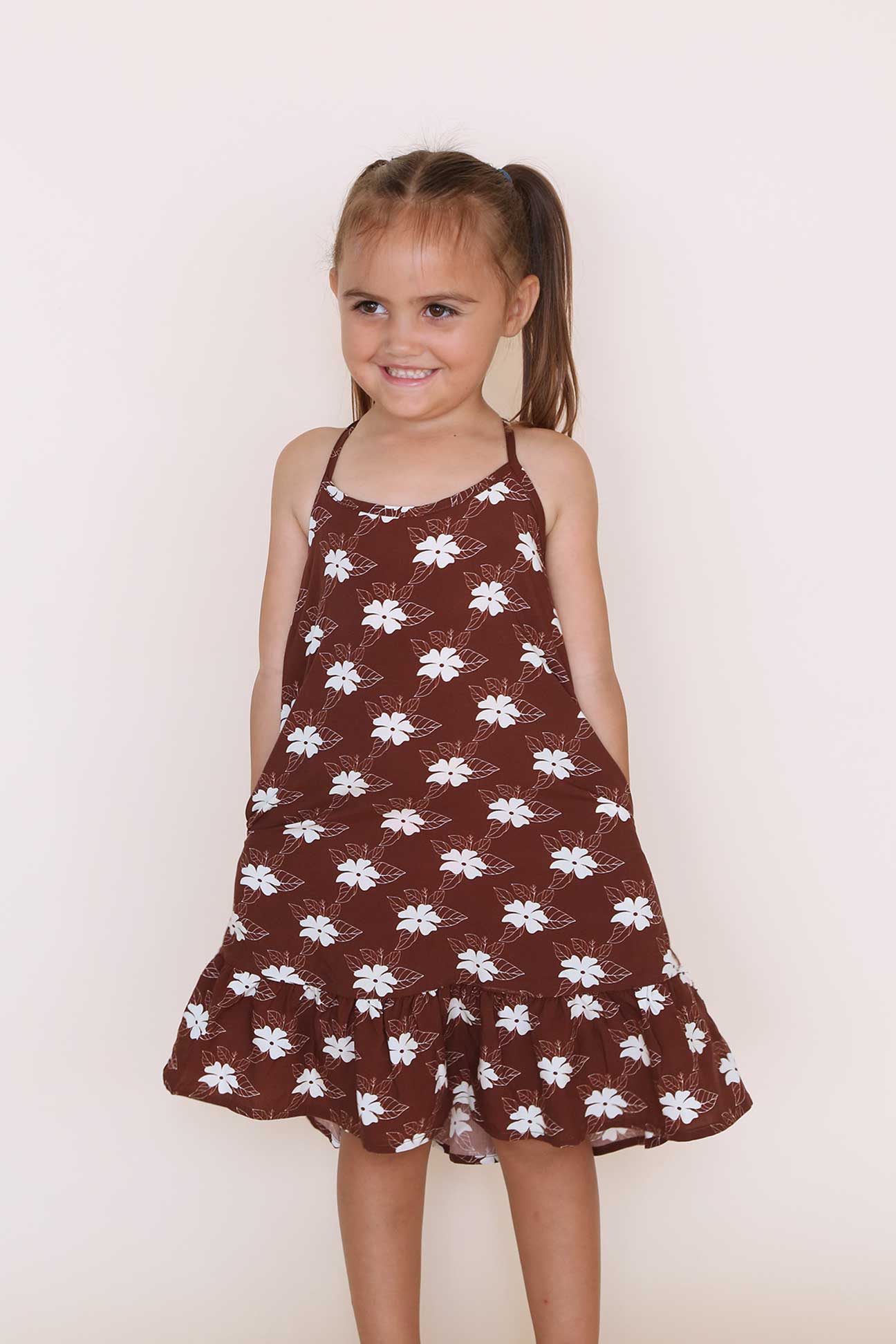 Strappy Dress - Mocha Bloom