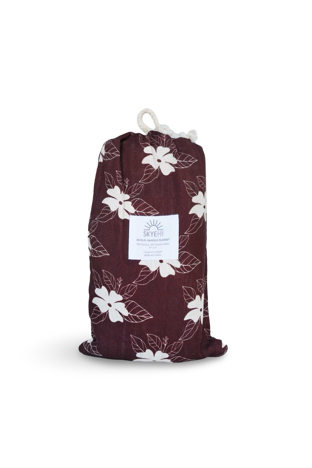 Muslin Swaddle Blanket - Mocha Bloom