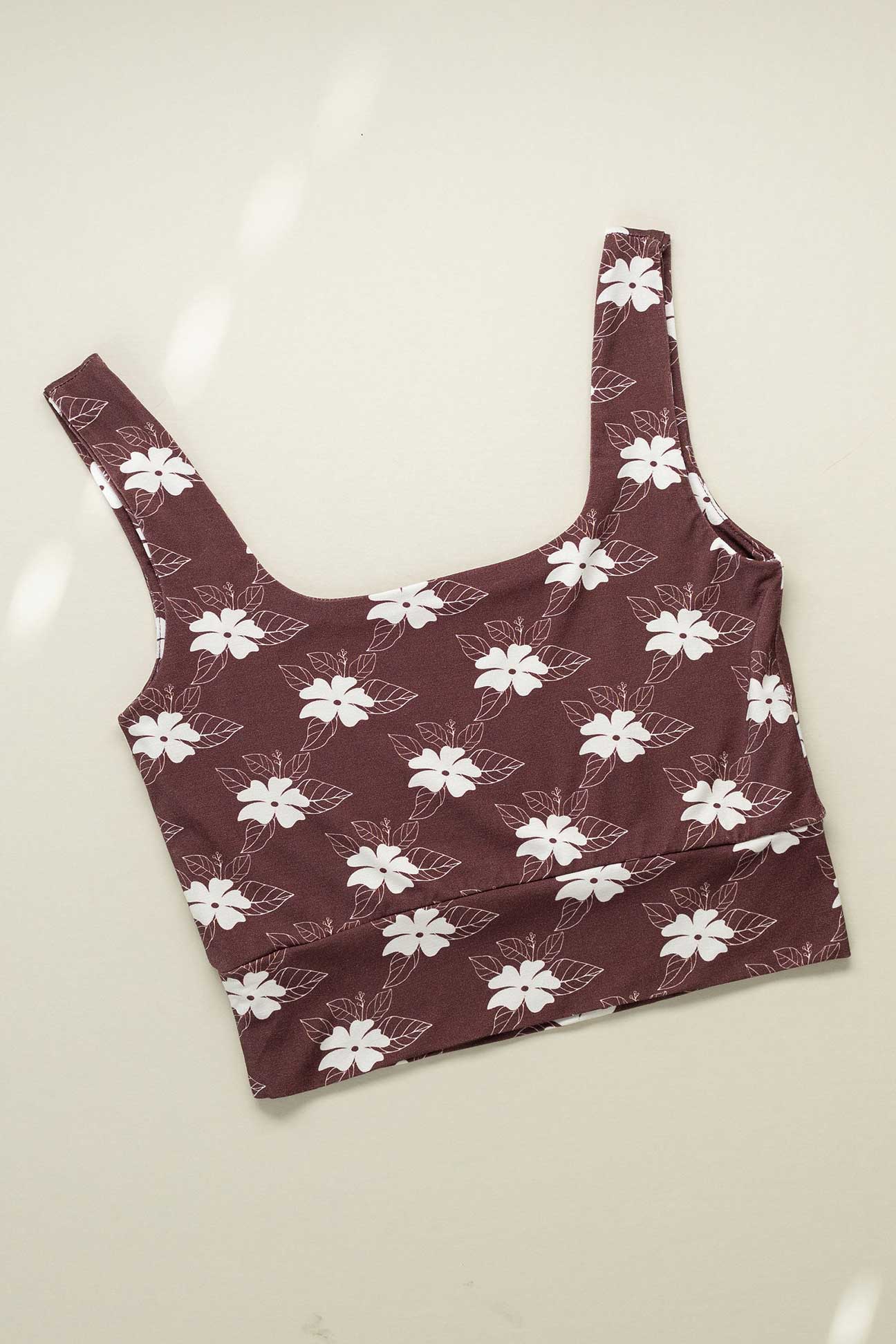 Women's Crop Tank - Mocha Bloom