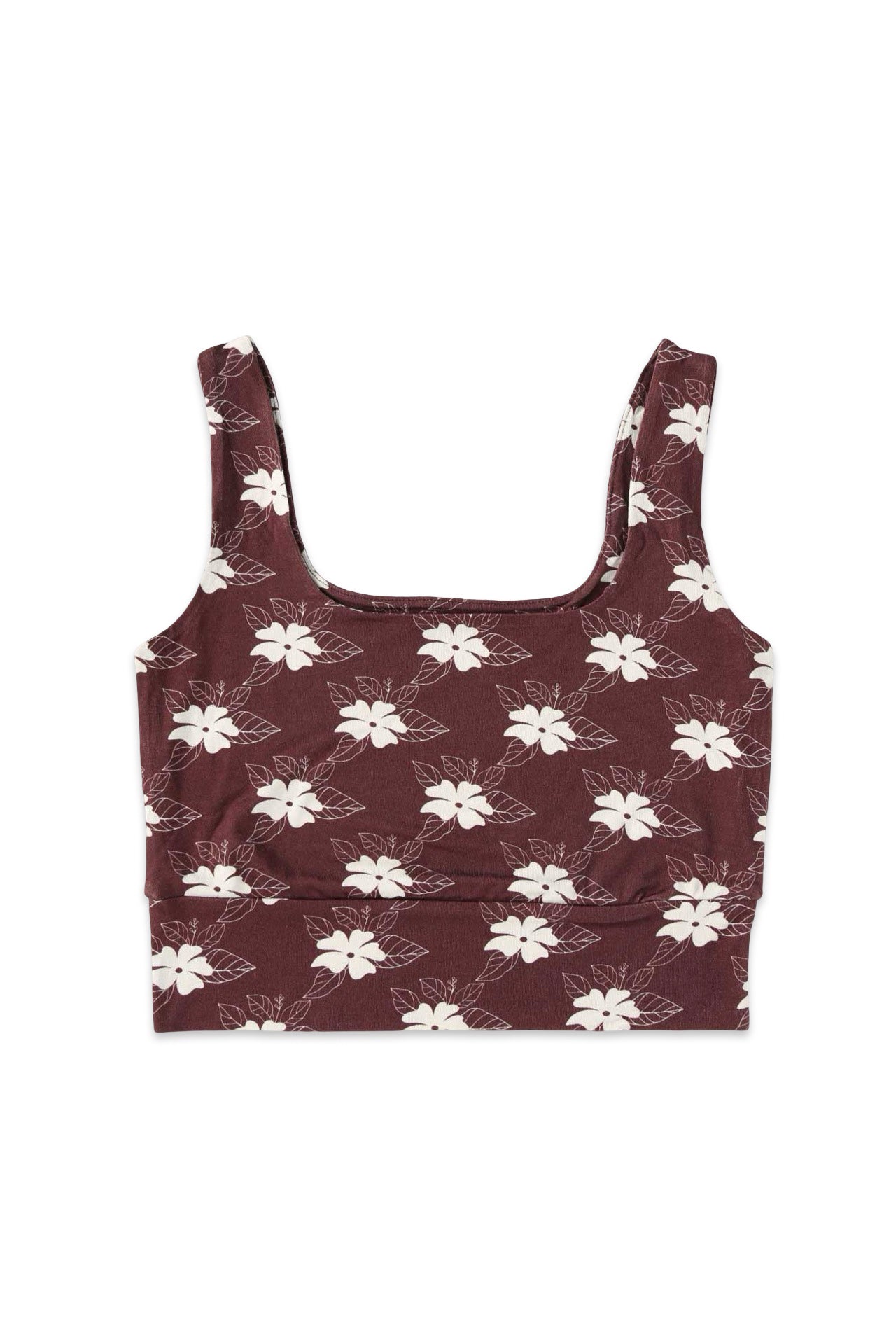 Women's Crop Tank - Mocha Bloom