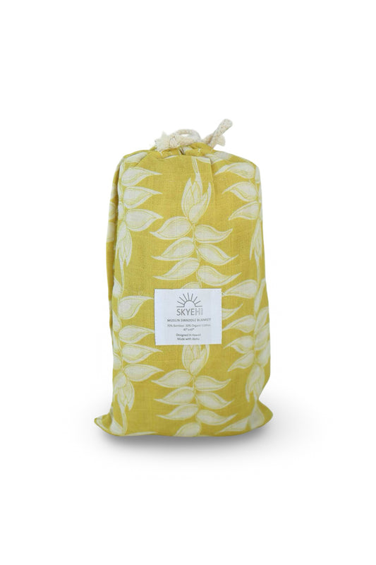 Muslin Swaddle Blanket - Electric Heliconia