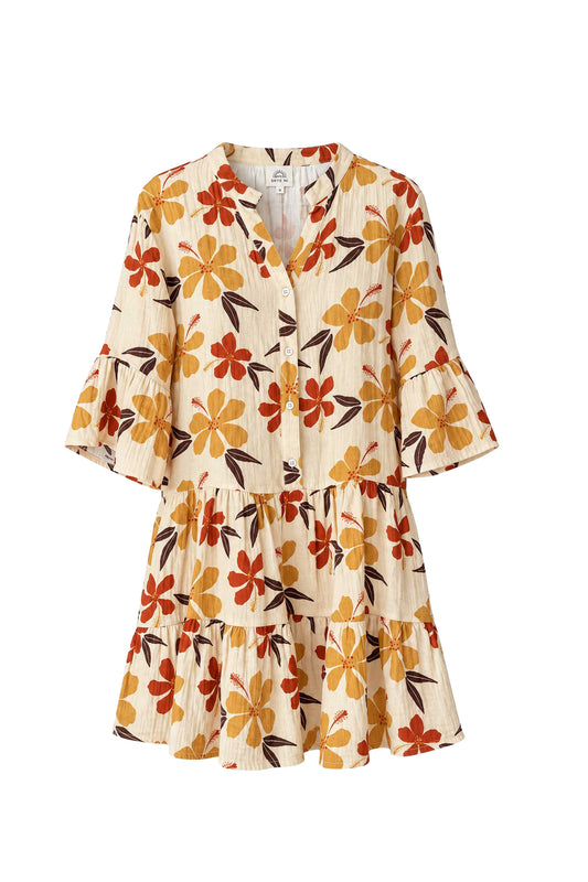 Women's Isla Mini Dress - Autumn Hibiscus