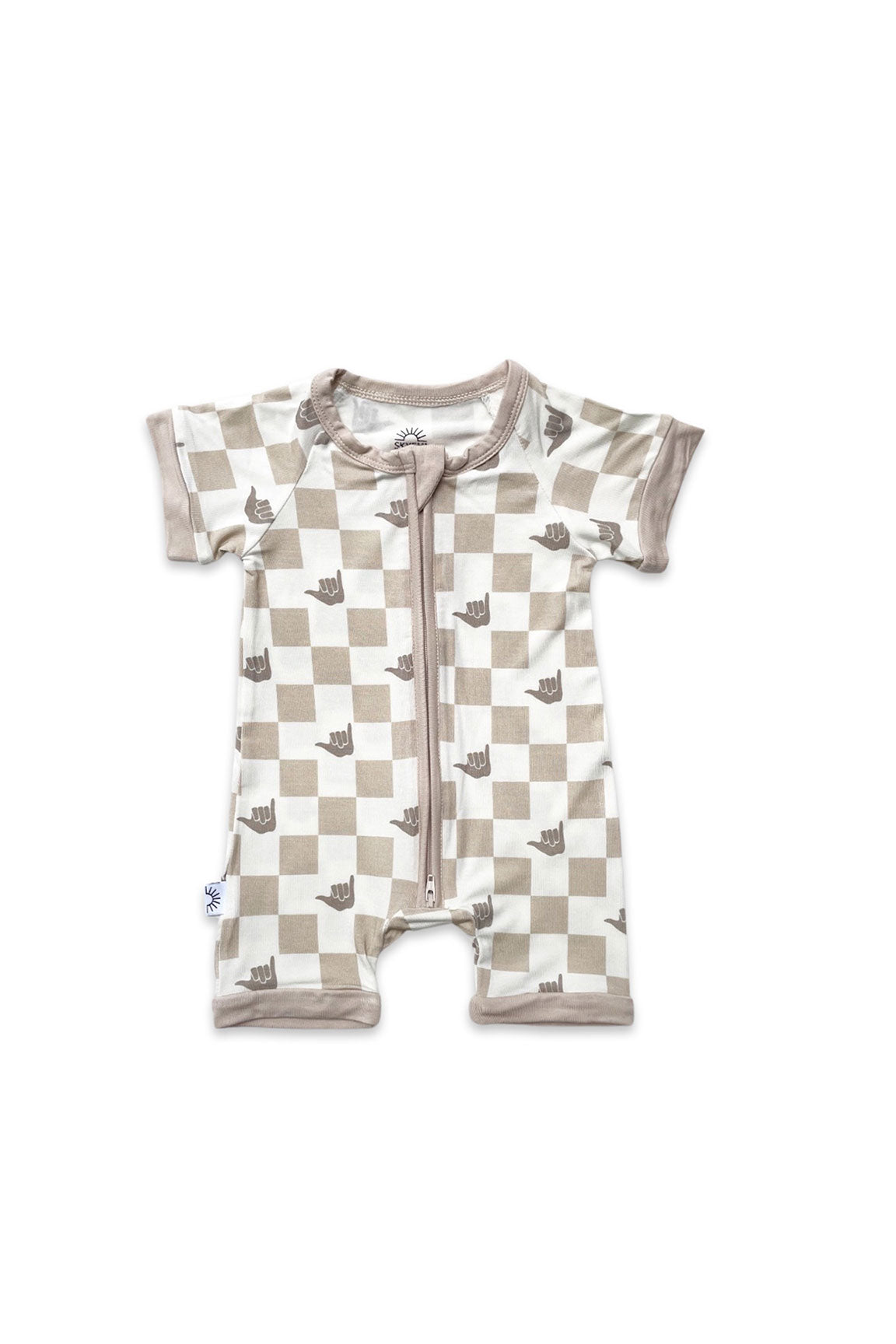 Shorty Zip Romper - Shaka Check
